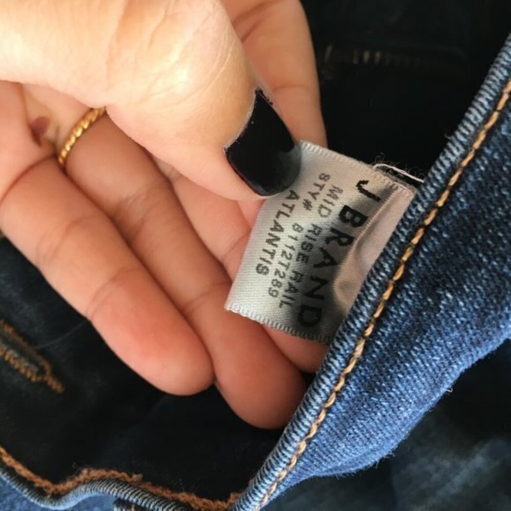 J Brand Mid Rise Rail Skinny Ankle Jeans Atlantis View 5